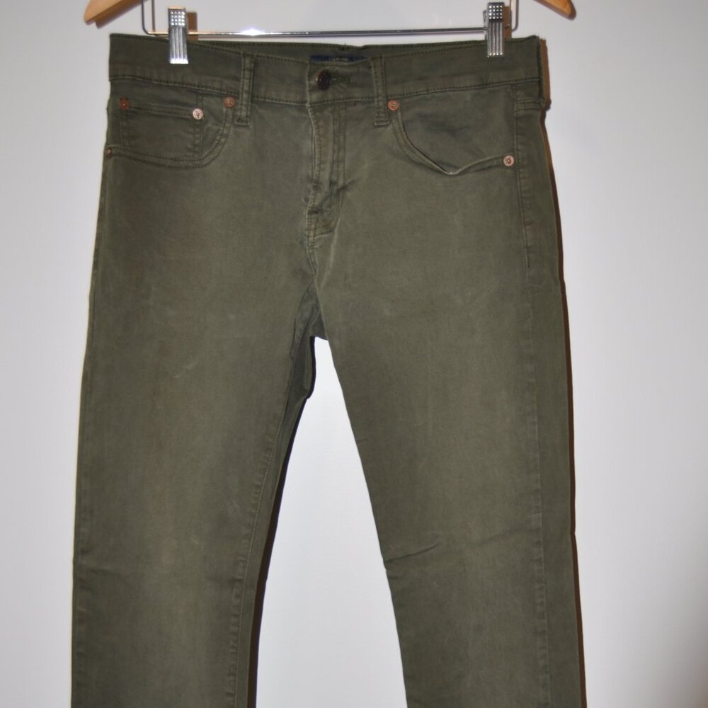 Lucky Brand Men's 31x30 Olive Green 110 Skinny Chinos